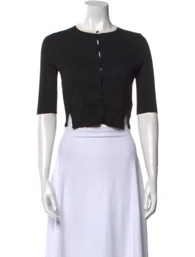 Pre-owned Akris Cashmere Crew Neck Sweater In Black