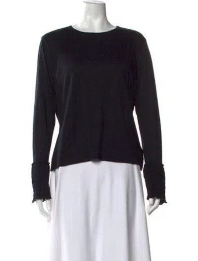Pre-owned Akris Cashmere Crew Neck Sweater In Black