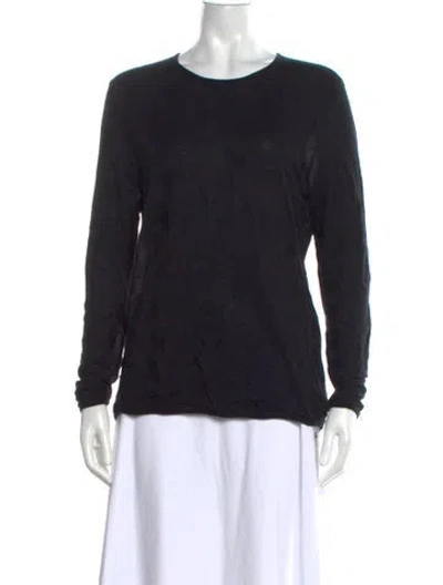 Pre-owned Akris Cashmere Crew Neck Sweater In Black