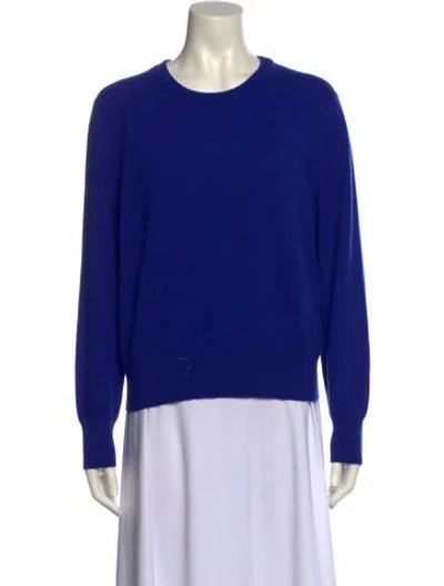 Pre-owned Akris Cashmere Crew Neck Sweater In Blue