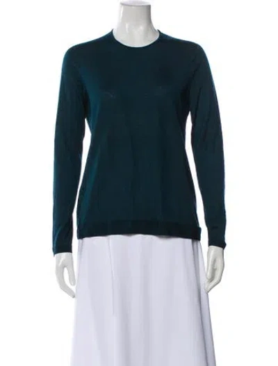 Pre-owned Akris Cashmere Crew Neck Sweater In Blue