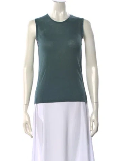 Pre-owned Akris Cashmere Crew Neck Sweater In Blue