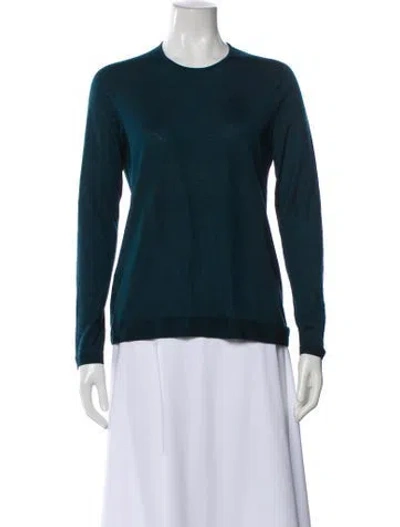 Pre-owned Akris Cashmere Crew Neck Sweater In Blue