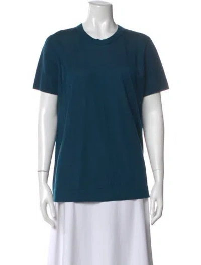 Pre-owned Akris Cashmere Crew Neck Sweater In Blue