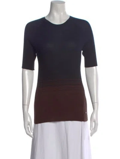 Pre-owned Akris Cashmere Crew Neck Sweater In Blue