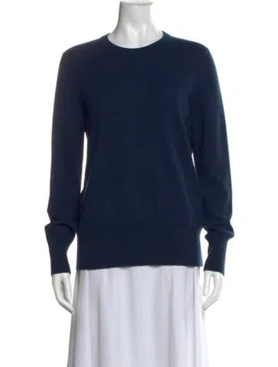 Pre-owned Akris Cashmere Crew Neck Sweater In Blue