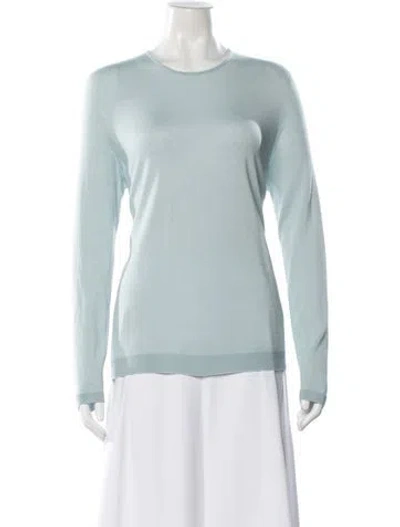Pre-owned Akris Cashmere Crew Neck Sweater In Blue
