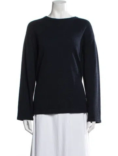 Pre-owned Akris Cashmere Crew Neck Sweater In Blue