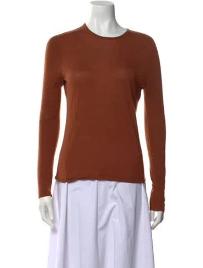 Pre-owned Akris Cashmere Crew Neck Sweater In Brown