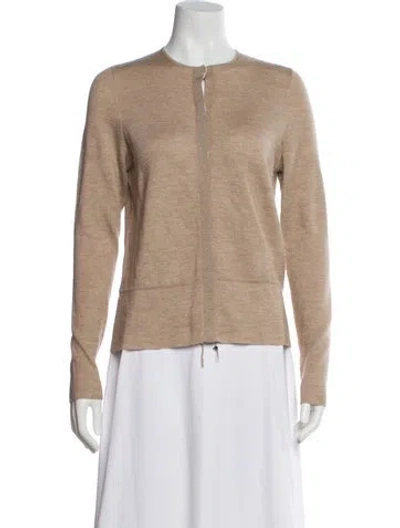 Pre-owned Akris Cashmere Crew Neck Sweater In Brown