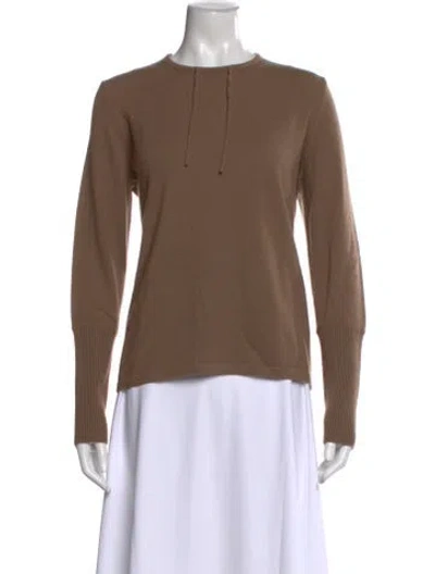 Pre-owned Akris Cashmere Crew Neck Sweater In Brown