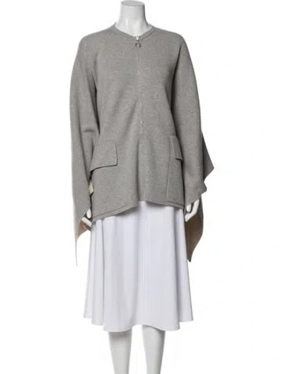 Pre-owned Akris Cashmere Crew Neck Sweater In Gray