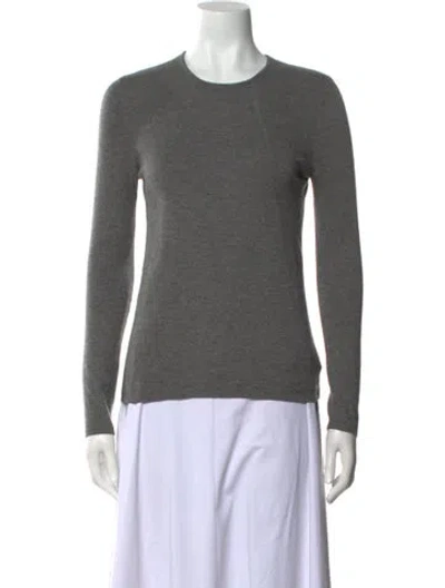 Pre-owned Akris Cashmere Crew Neck Sweater In Gray
