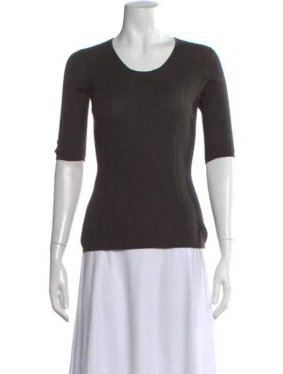 Pre-owned Akris Cashmere Crew Neck Sweater In Gray