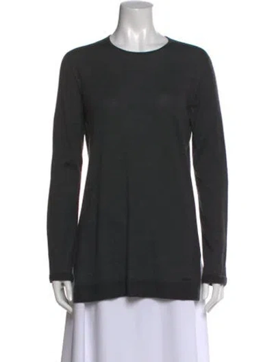 Pre-owned Akris Cashmere Crew Neck Sweater In Green