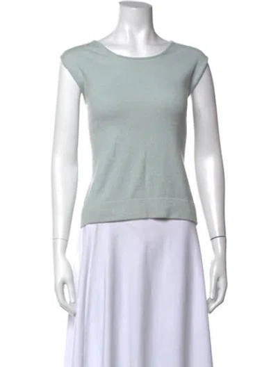 Pre-owned Akris Cashmere Crew Neck Sweater In Green