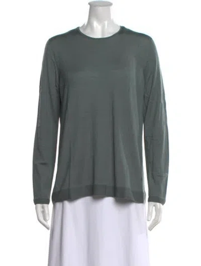 Pre-owned Akris Cashmere Crew Neck Sweater In Green