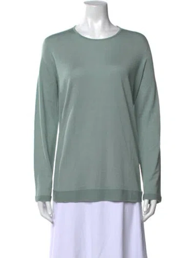 Pre-owned Akris Cashmere Crew Neck Sweater In Green