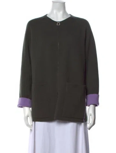 Pre-owned Akris Cashmere Crew Neck Sweater In Green