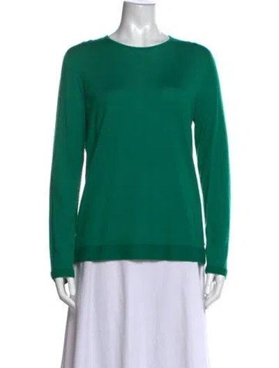 Pre-owned Akris Cashmere Crew Neck Sweater In Green