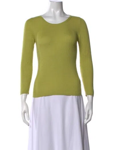 Pre-owned Akris Cashmere Crew Neck Sweater In Green