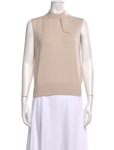 Pre-owned Akris Cashmere Crew Neck Sweater In Neutral