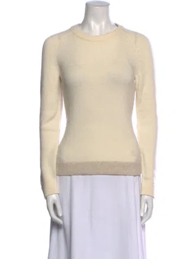 Pre-owned Akris Cashmere Crew Neck Sweater In Neutral