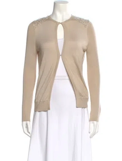 Pre-owned Akris Cashmere Crew Neck Sweater In Neutral