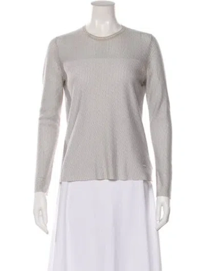 Pre-owned Akris Cashmere Crew Neck Sweater In Neutral