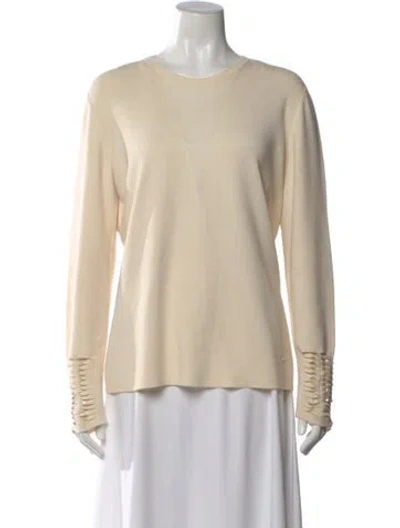 Pre-owned Akris Cashmere Crew Neck Sweater In Neutral