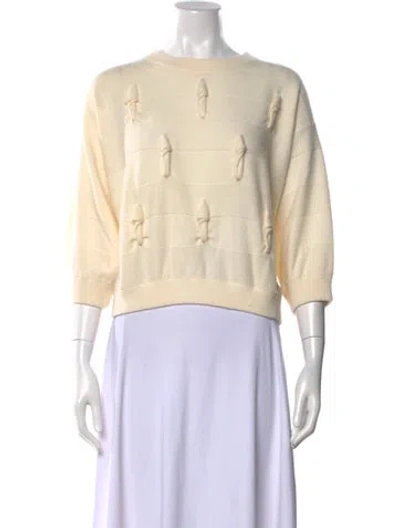 Pre-owned Akris Cashmere Crew Neck Sweater In Neutral