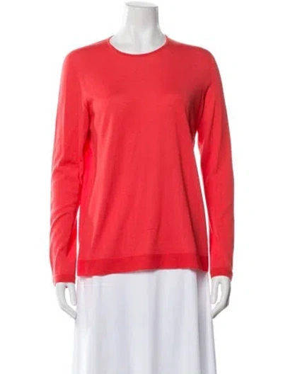 Pre-owned Akris Cashmere Crew Neck Sweater In Orange