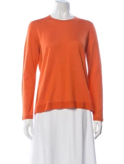 Pre-owned Akris Cashmere Crew Neck Sweater In Orange
