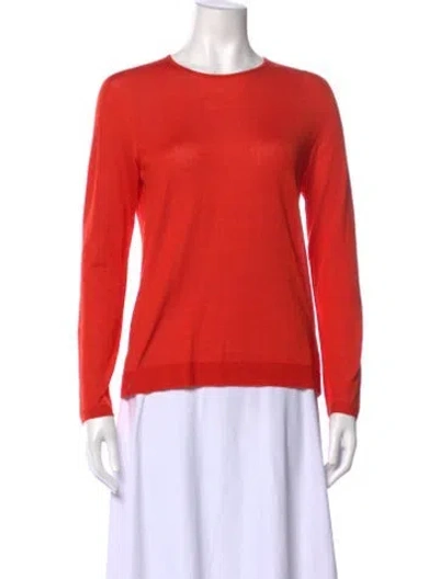 Pre-owned Akris Cashmere Crew Neck Sweater In Orange