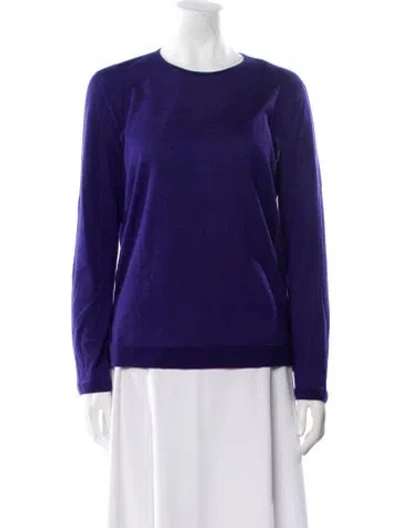 Pre-owned Akris Cashmere Crew Neck Sweater In Purple