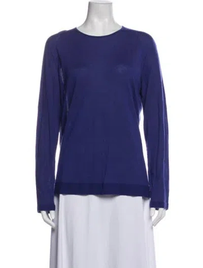Pre-owned Akris Cashmere Crew Neck Sweater In Purple