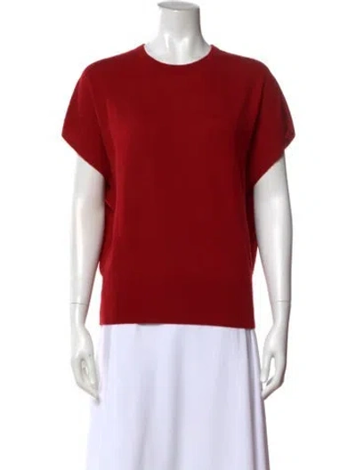 Pre-owned Akris Cashmere Crew Neck Sweater In Red