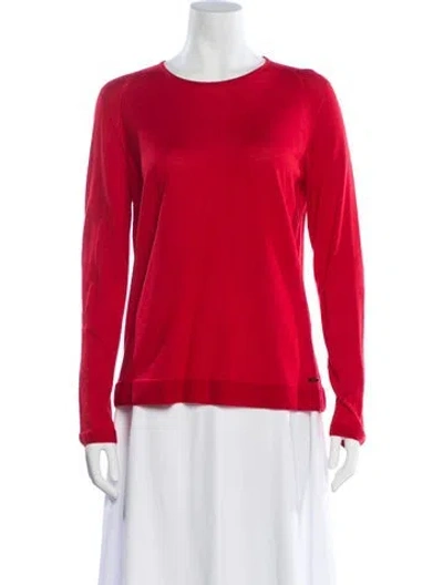 Pre-owned Akris Cashmere Crew Neck Sweater In Red