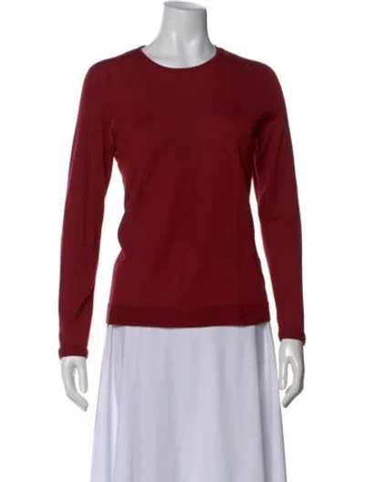 Pre-owned Akris Cashmere Crew Neck Sweater In Red
