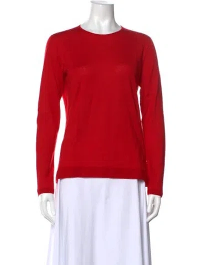 Pre-owned Akris Cashmere Crew Neck Sweater In Red