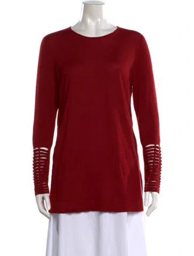 Pre-owned Akris Cashmere Crew Neck Sweater In Red