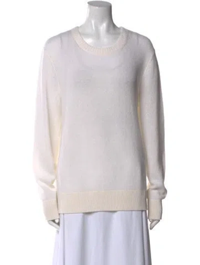 Pre-owned Akris Cashmere Crew Neck Sweater W/ Tags In White