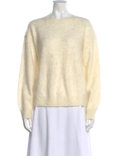 Pre-owned Akris Cashmere Crew Neck Sweater In White