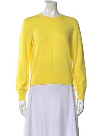 Pre-owned Akris Cashmere Crew Neck Sweater In Yellow