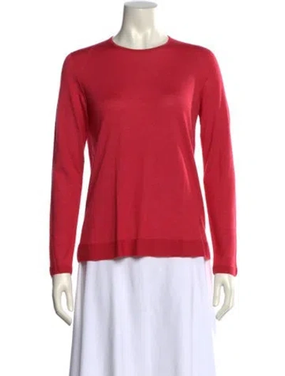 Pre-owned Akris Cashmere Crew Neck Sweatshirt In Red