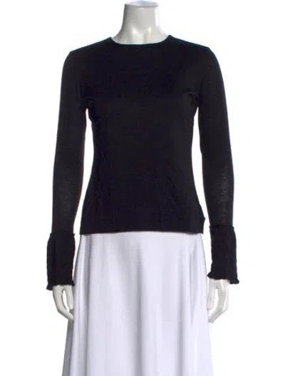 Pre-owned Akris Cashmere Crew Neck Top In Black