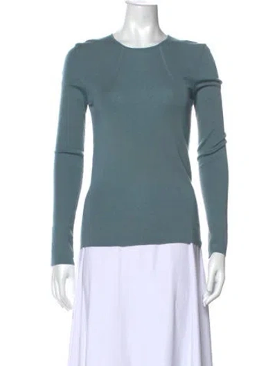 Pre-owned Akris Cashmere Crew Neck Top In Blue