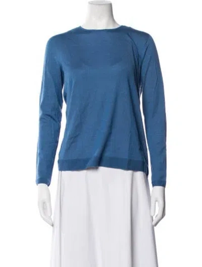 Pre-owned Akris Cashmere Crew Neck Top In Blue