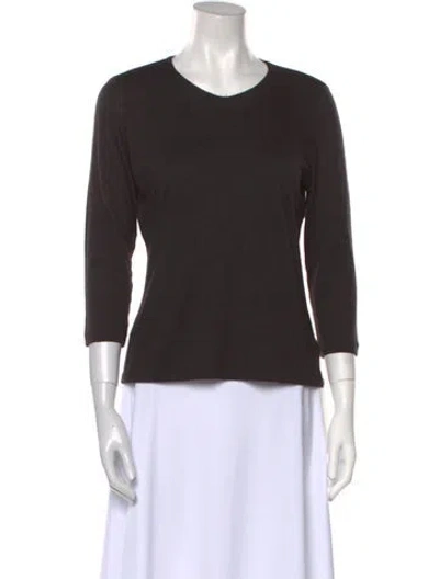 Pre-owned Akris Cashmere Crew Neck Top In Brown