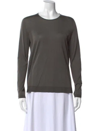 Pre-owned Akris Cashmere Crew Neck Top In Gray